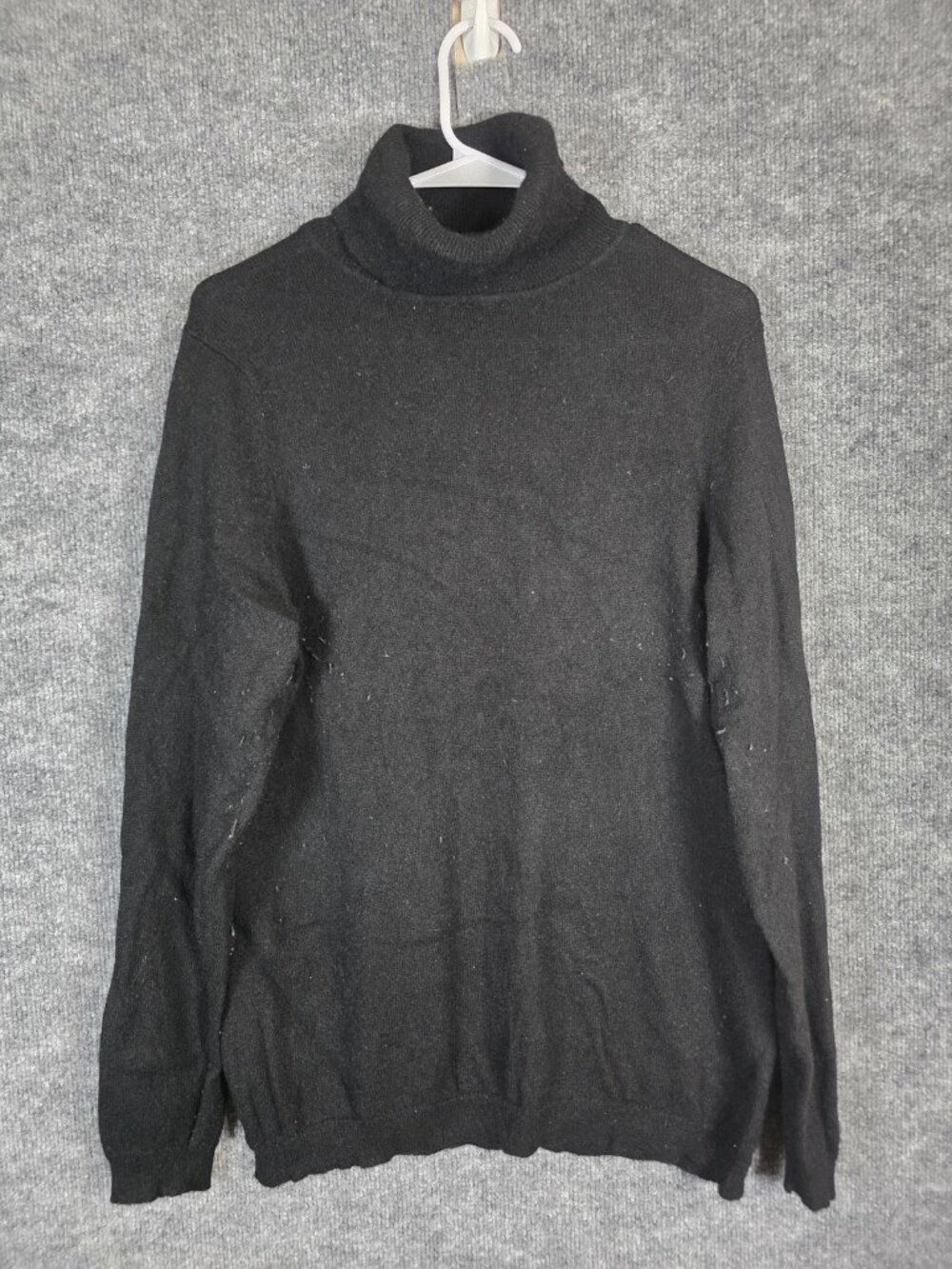 Charter Club Cashmere Sweater Womens XL Black Turtleneck Pullover Pilling Lint